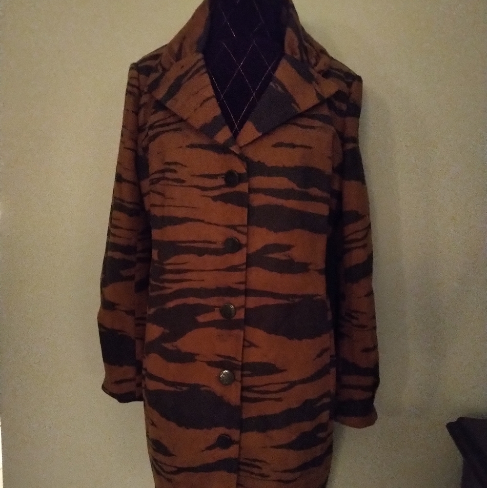 BNWT Ladies Caramel Zebra Print Jacket - Size 14